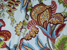 Robert Allen Jacobean Swag Coral Drapery Fabric