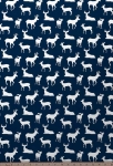Deer Silhouette Premier Navy / White Fabric