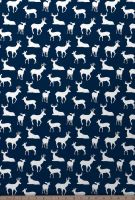 Deer Silhouette Premier Navy / White Fabric