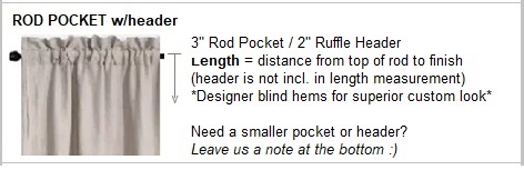 3" Rod Pocket w/ 2" Header