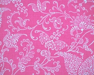 Small Paisley Candy Pink / White Fabric