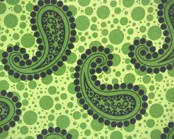 Spiral Tendril Green / Black Fabric