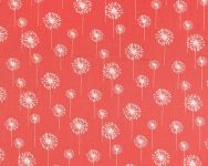 Small Dandelion Coral Fabric / White