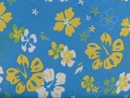 Hibiscus Turquoise Fabric - Indoor / Outdoor