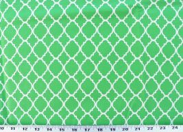 Quatrefoil Lime Green / White Fabric