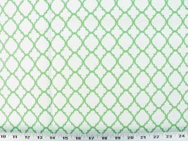 Quatrefoil White / Lime Green Fabric