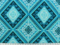 Terrasol Spanish Tile Indigo Fabric - Indoor / Outdoor