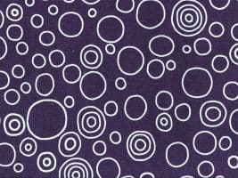 Circles Purple / White Drapery Fabric