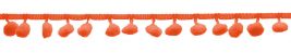 Mini Pom Pom Fringe 7/8" - Orange