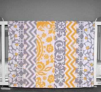 Baby blanket Yellow and Gray